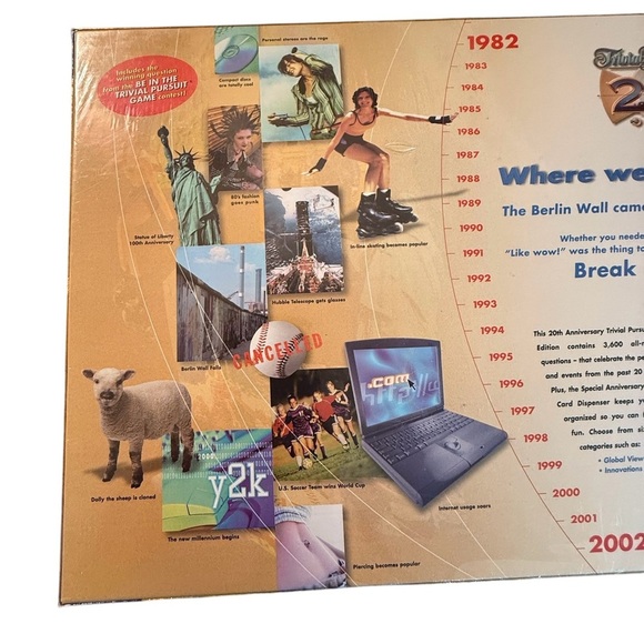 New Trivial Pursuit 20th Anniversary Edition Board Game Covering Years 1982-2002 - Picture 3 of 11